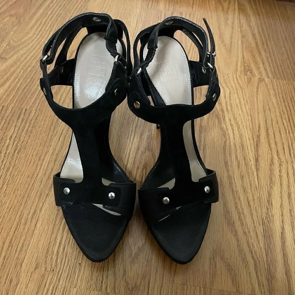 Herve Leger Hera black high heel Strappy sandals Stiletto shoes size EU 38 US 7